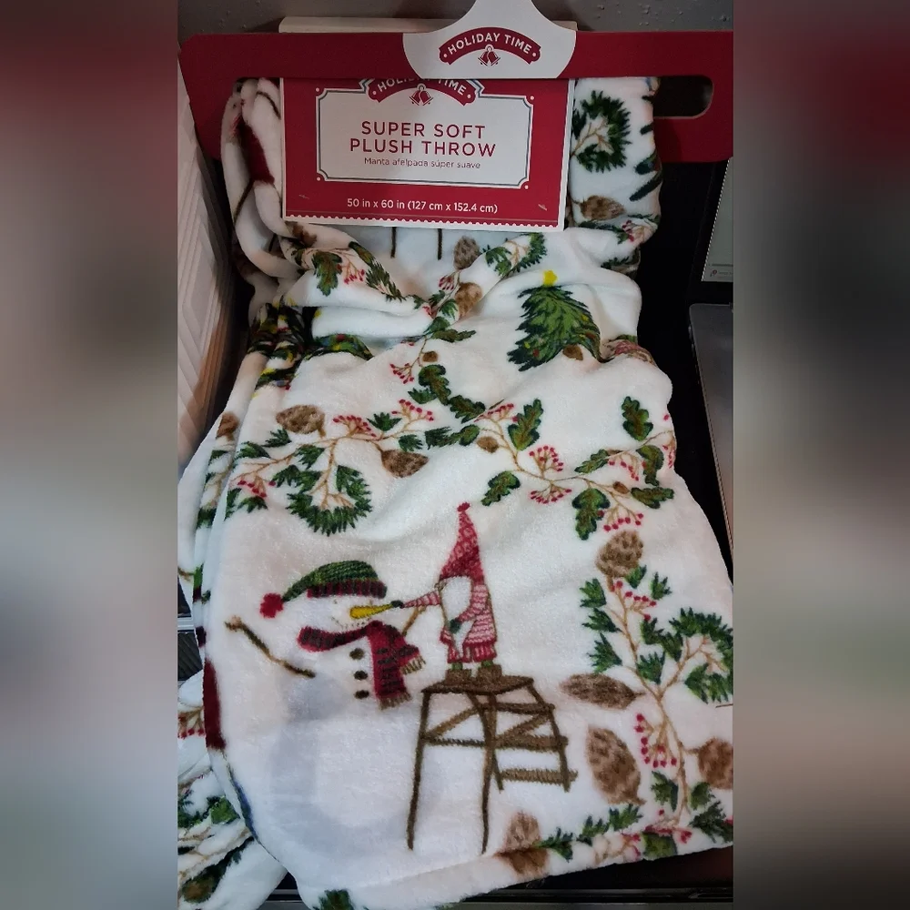 Gnome Christmas Plush Super Soft Blanket Throw 50